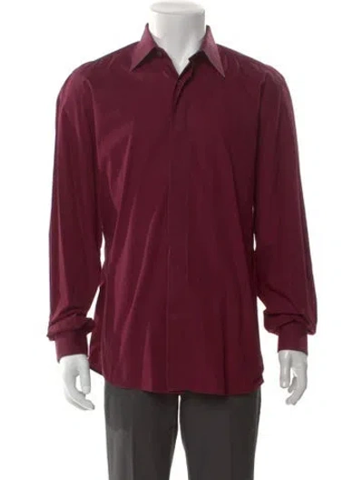 Pre-owned Valentino Long Sleeve Shirt In Burgundy