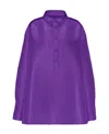 Valentino Oversized Silk-faille Shirt In Purple