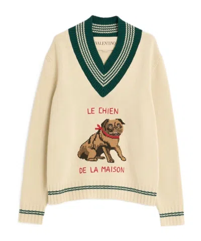 VALENTINO VALENTINO V-NECK LONG-SLEEVED JUMPER