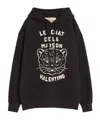 Shop Valentino Cotton Sweatshirt With Chat De La Maison Patch In Black