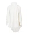 Valentino Silk Top With Feather Detail And Shawl In Ivory White