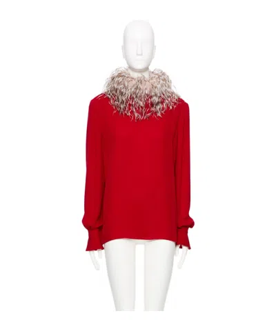 Valentino Long Sleeve Top In Red