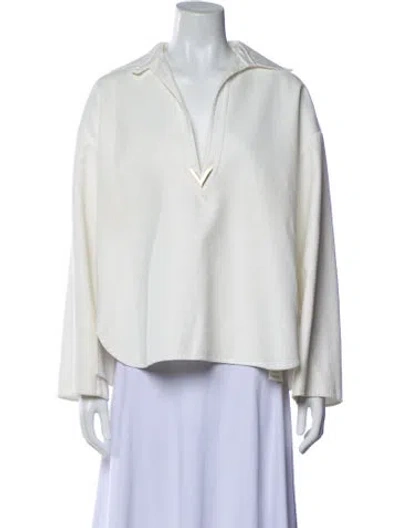 Pre-owned Valentino Long Sleeve Top In White