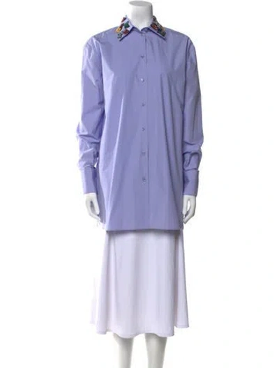 Pre-owned Valentino Long Sleeve Tunic In Purple
