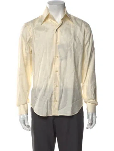 Pre-owned Valentino Long Sleeve Tuxedo Shirt W/ Tags In Yellow
