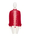Valentino Long-sleeved Silk Top In Red