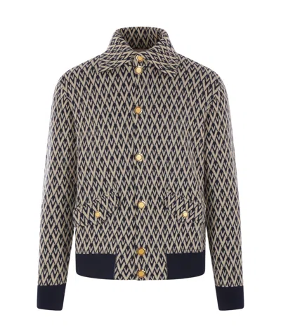 Valentino Long-sleeved Cardigan In Black