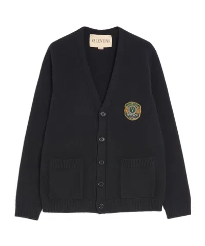 Valentino Long-sleeved Cardigan In Blue