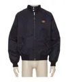 Valentino Nylon Bomber With Leather Patch And Vlogo Detail In Black