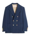 Valentino Double-breasted Double Wool Jacket In Blue