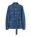 Valentino Garavani Women Solid Sahariana In Denim In Blue