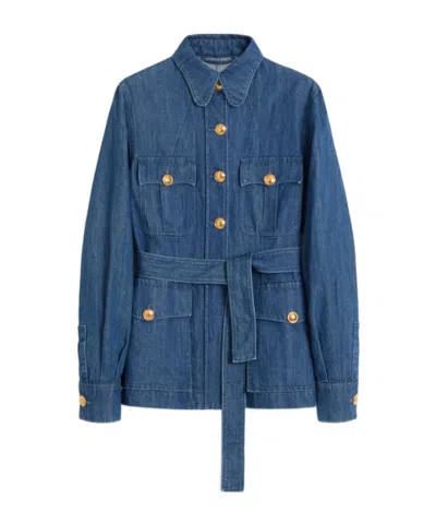VALENTINO VALENTINO SAHARIANA BELTED WAIST DENIM JACKET
