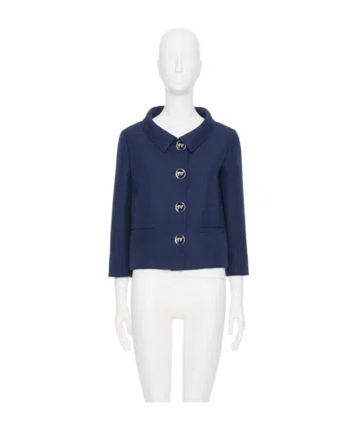 Valentino Long-sleeved Casual Jacket In Blue