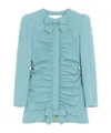 Valentino Light Blue Crispy Light Wool Jacket In Blue