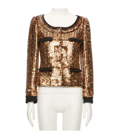Valentino Long-sleeved Casual Jacket In Gold