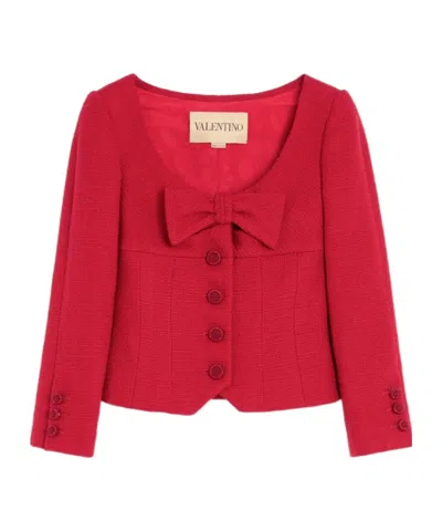 Valentino Long-sleeved Casual Jacket In Red
