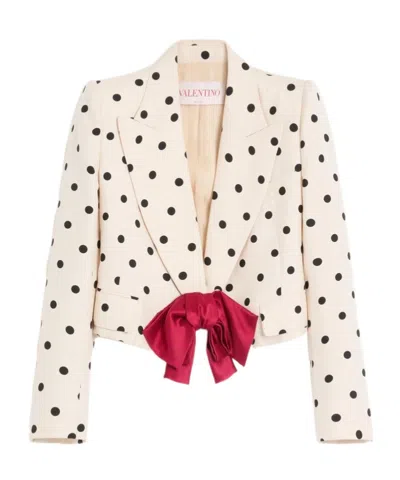 VALENTINO VALENTINO SHANTUNG POLKA DOT PRINTED BLAZER