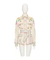Valentino Embroidered Denim Jacket In White