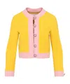 Valentino Bi-color Crystal Crepe Crop Jacket In Yellow