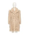 Valentino Faux-fur Oversized Coat In Beige