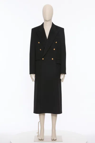 Valentino Long-sleeved Coat In Black
