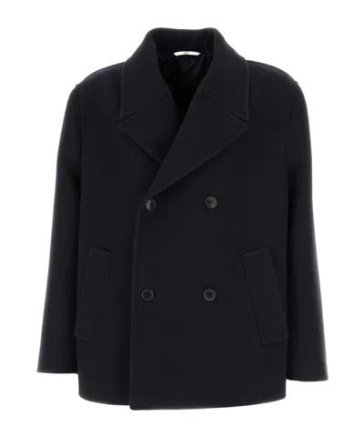 Valentino Long-sleeved Coat In Black