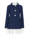 Valentino Long-sleeved Coat In Blue