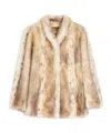 Valentino Printed Shearling Coat In Brown