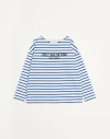 Valentino Chez Logo Long-sleeved Stripe T-shirt In Butter/indigo