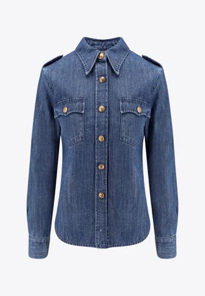 Valentino Long-sleeved Denim Shirt