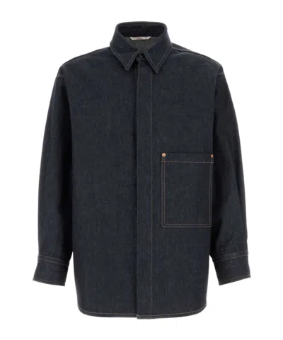 VALENTINO VALENTINO BUTTONED LONG-SLEEVED DENIM SHIRT