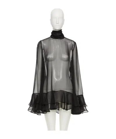 Valentino Long-sleeved Dress In Black