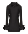 Valentino Besticktes Kurzes Crepe Couture Kleid Frau Schwarz 38 In Black