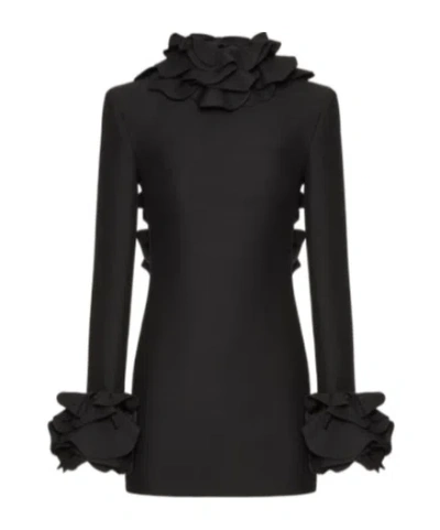 VALENTINO VALENTINO	RUFFLED OPEN BACK LONG-SLEEVED DRESS