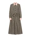 Valentino Embellished Belted Printed Silk-twill Midi Shirt Dress In Black