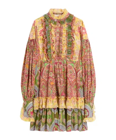 VALENTINO VALENTINO ALL-OVER PATTERNED RUFFLED DRESS