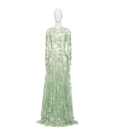 Valentino Long-sleeved Dress In Green