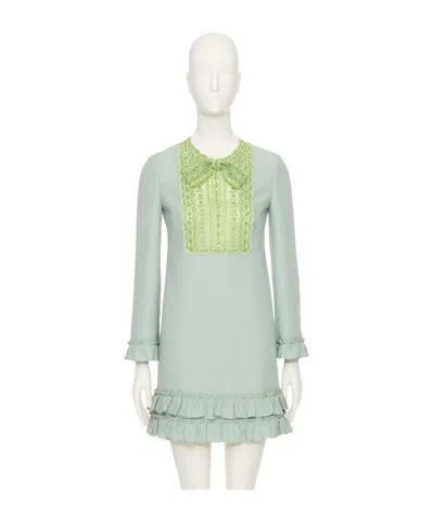 Valentino Long-sleeved Dress In Green