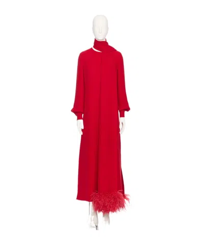 Valentino Long-sleeved Dress In Red