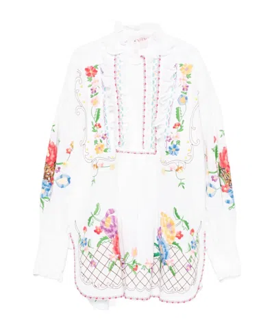 Valentino Long-sleeved Dress In White