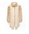 Valentino Long-sleeved Fur In Neutral