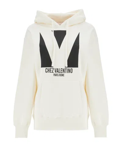 VALENTINO VALENTINO CHEZ VALENTINO OVERSIZED DRAWSTRING HOODIE