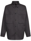 Valentino Solid Color Virgin Wool Overshirt With Double Breast Pocket