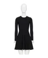 Valentino Long-sleeved Knitted Dress In Black
