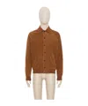 Valentino Giacca Pelle Leather Light Suede Bomber Jacket In Brown