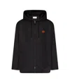 Valentino Nylon Windbreaker With Hood And Side Pockets In Black