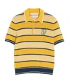 Valentino Long-sleeved Linen And Cotton Polo Shirt With Vg Patch