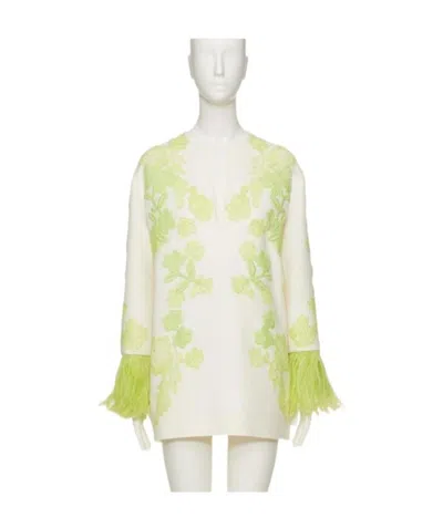 Valentino Long-sleeved Mini Dress In Green