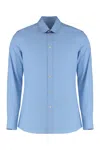 Valentino Long Sleeve Poplin Shirt Featuring Collar In Blue