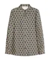 Valentino Toute La V Twill Button-down Shirt In Black